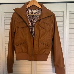 Zenana Outfitters Tan/Brown Jacket Faux Leather